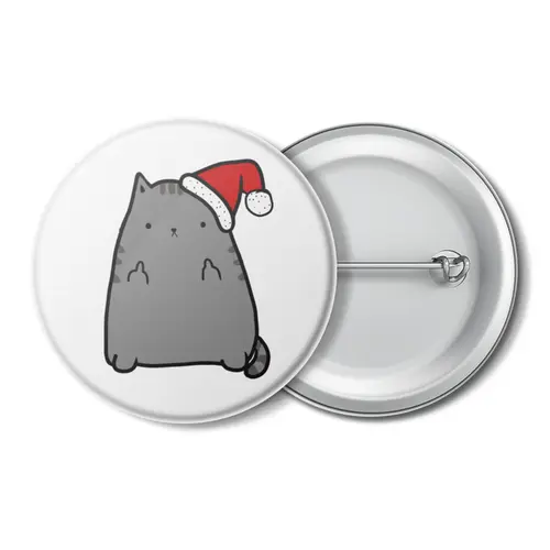 Заказать значки в Москве. Значок New Year Cat от skynatural - готовые дизайны и нанесение принтов.