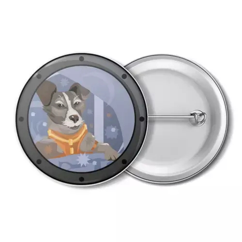 Заказать значки в Москве. Значок Собака в космосе от nopperapon - готовые дизайны и нанесение принтов.
