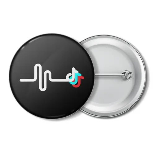 Заказать значки в Москве. Значок TikTok  от DESIGNER   - готовые дизайны и нанесение принтов.