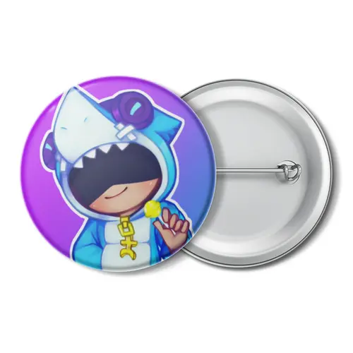 Заказать значки в Москве. Значок Brawl Stars Leon Shark от weeert - готовые дизайны и нанесение принтов.