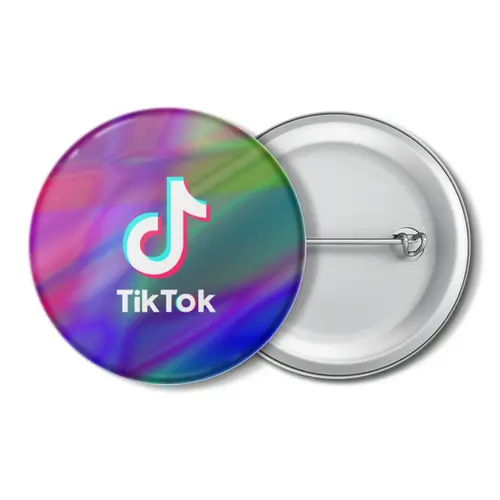 Заказать значки в Москве. Значок TikTok  от DESIGNER   - готовые дизайны и нанесение принтов.