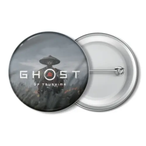 Заказать значки в Москве. Значок Ghost of Tsushima от GeekFox  - готовые дизайны и нанесение принтов.