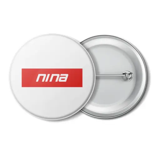 Заказать значки в Москве. Значок Имя Nina от THE_NISE  - готовые дизайны и нанесение принтов.