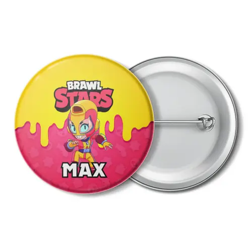 Заказать значки в Москве. Значок BRAWL STARS MAX от geekbox - готовые дизайны и нанесение принтов.