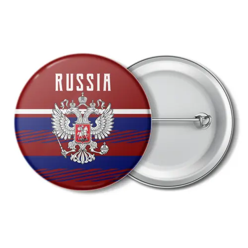 Заказать значки в Москве. Значок Russia от THE_NISE  - готовые дизайны и нанесение принтов.