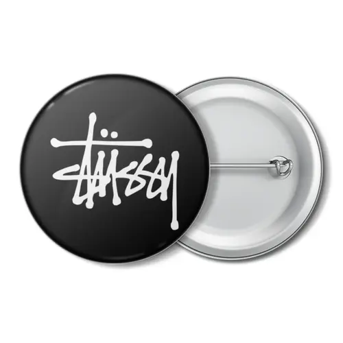 Заказать значки в Москве. Значок Stussy от DESIGNER   - готовые дизайны и нанесение принтов.