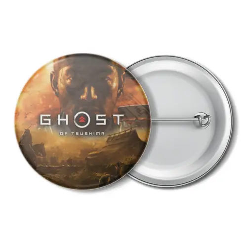 Заказать значки в Москве. Значок Ghost of Tsushima от GeekFox  - готовые дизайны и нанесение принтов.