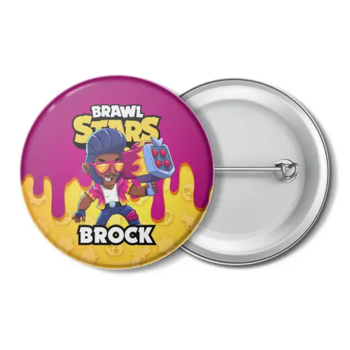 Заказать значки в Москве. Значок BRAWL STARS BROCK от geekbox - готовые дизайны и нанесение принтов.