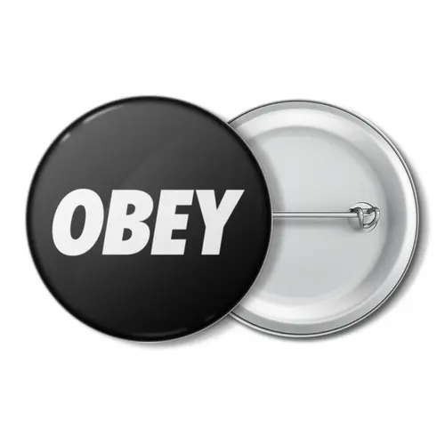 Заказать значки в Москве. Значок OBEY  от DESIGNER   - готовые дизайны и нанесение принтов.