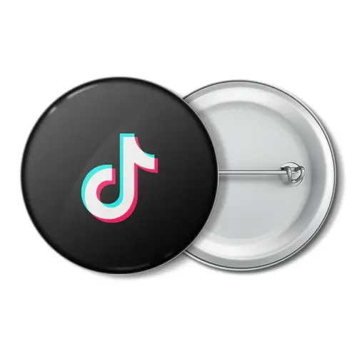 Заказать значки в Москве. Значок TikTok  от DESIGNER   - готовые дизайны и нанесение принтов.