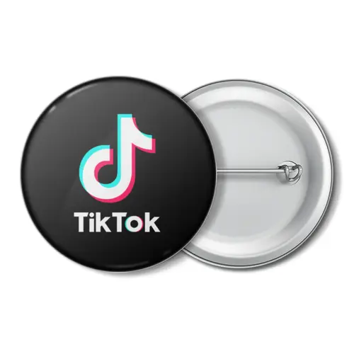 Заказать значки в Москве. Значок TikTok  от DESIGNER   - готовые дизайны и нанесение принтов.