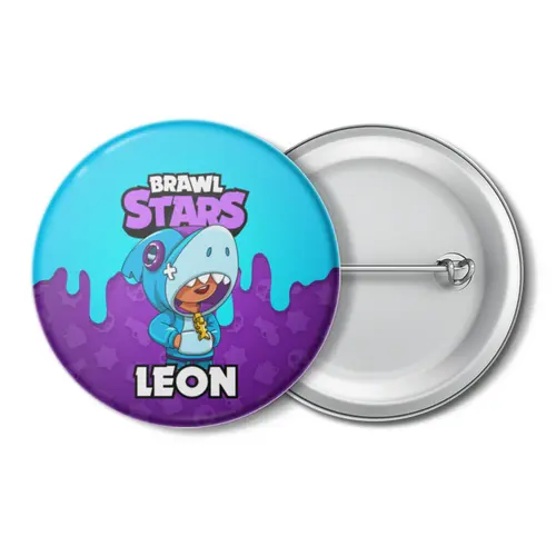 Заказать значки в Москве. Значок BRAWL STARS LEON от geekbox - готовые дизайны и нанесение принтов.