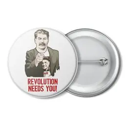 Заказать значки в Москве. Значок Сталин от Рустам Юсупов - готовые дизайны и нанесение принтов.