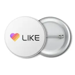 Заказать значки в Москве. Значок Like  от DESIGNER   - готовые дизайны и нанесение принтов.