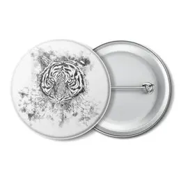 Заказать значки в Москве. Значок Белый тигр от ISliM - готовые дизайны и нанесение принтов.