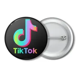 Заказать значки в Москве. Значок TIK TOK (Tik Tok video) от vista12761@rambler.ru - готовые дизайны и нанесение принтов.