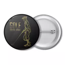 Заказать значки в Москве. Значок  Golf - Gold edition от Nos  - готовые дизайны и нанесение принтов.