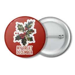 Заказать значки в Москве. Значок My great december - остролист от Cafe Deco  - готовые дизайны и нанесение принтов.