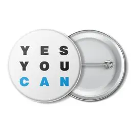 Заказать значки в Москве. Значок YES YOU CAN от Startech.vc  - готовые дизайны и нанесение принтов.