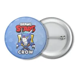 Заказать значки в Москве. Значок BRAWL STARS CROW от geekbox - готовые дизайны и нанесение принтов.