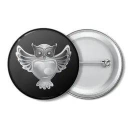 Заказать значки в Москве. Значок Серебряная сова от ELENA ZHARINOVA - готовые дизайны и нанесение принтов.