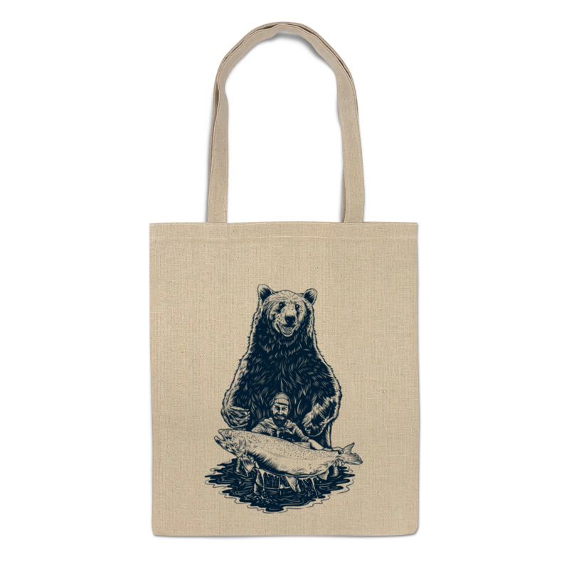 сумка медвежья нежность Printio Сумка Медвежья рыбалка