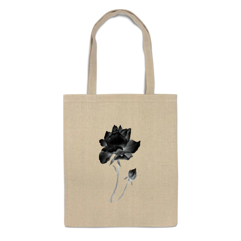 сумка коллаж капибара и цветы розы желтый Printio Сумка Черная роза
