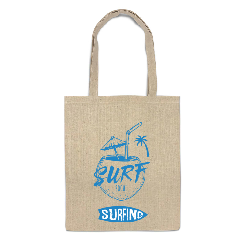 Printio Сумка Сочи серфинг сумка бегемот под пальмой голубой