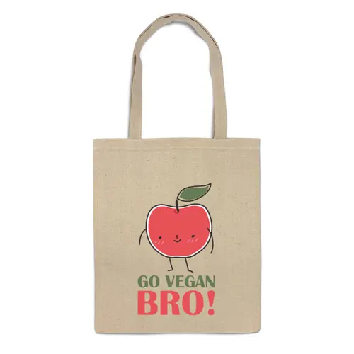 Заказать сумку в Москве. Сумка Go Vegan Bro! от vegan@thespaceway.info - готовые дизайны и нанесение принтов.