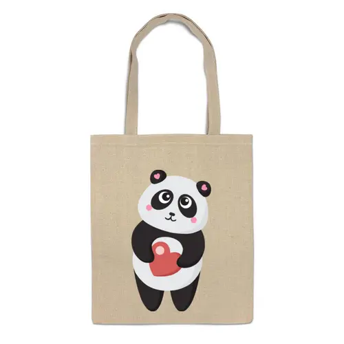 Заказать сумку в Москве. Сумка Панда с сердечком от Ordwen - готовые дизайны и нанесение принтов.