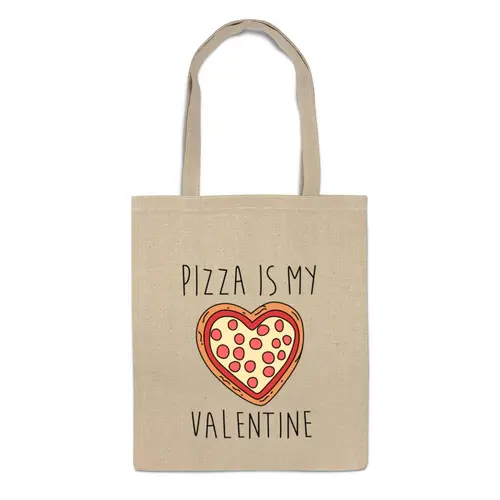 Заказать сумку в Москве. Сумка Пицца - мой Валентин от geekbox - готовые дизайны и нанесение принтов.