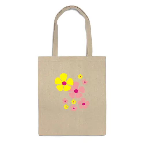 Заказать сумку в Москве. Сумка желтые и розовые цветы от nikol - готовые дизайны и нанесение принтов.