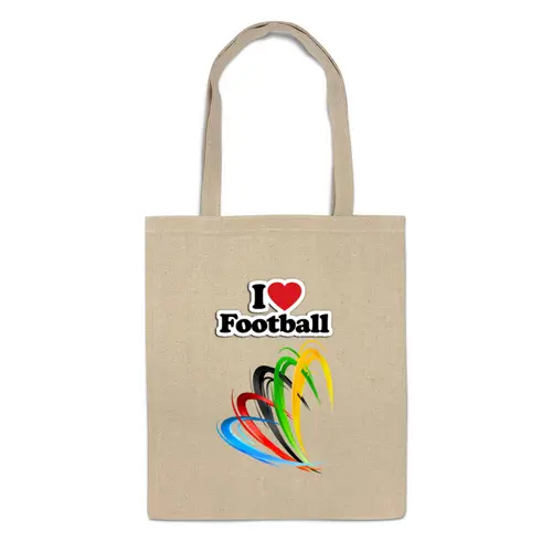 Заказать сумку в Москве. Сумка Я люблю футбол  от ПРИНТЫ ПЕЧАТЬ  - готовые дизайны и нанесение принтов.