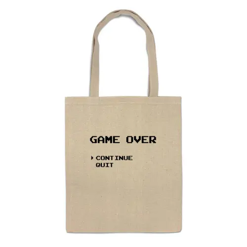 Заказать сумку в Москве. Сумка Конец Игры (Game Over) от fanart - готовые дизайны и нанесение принтов.