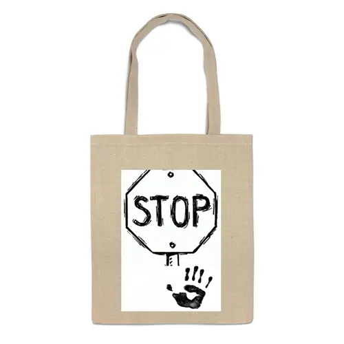 Заказать сумку в Москве. Сумка STOP! от Виктория Бобудаева - готовые дизайны и нанесение принтов.
