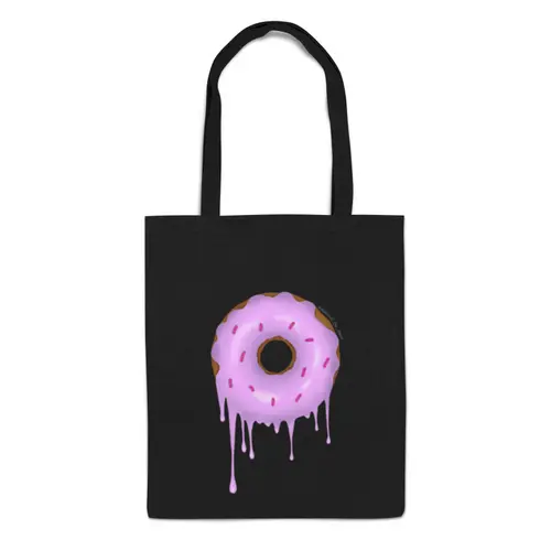 Заказать сумку в Москве. Сумка Фиолетовый пончик donut  от Елена  - готовые дизайны и нанесение принтов.