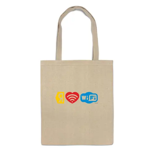 Заказать сумку в Москве. Сумка I love Wi-Fi от pov - готовые дизайны и нанесение принтов.