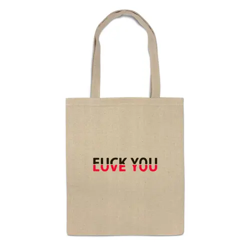 Заказать сумку в Москве. Сумка Fuck you - Love you от MariYang  - готовые дизайны и нанесение принтов.
