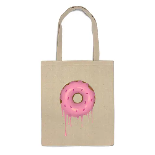 Заказать сумку в Москве. Сумка Розовый пончик donut от Елена  - готовые дизайны и нанесение принтов.