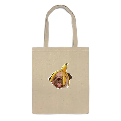 Заказать сумку в Москве. Сумка Мопс и банановая кожура от 4erta - готовые дизайны и нанесение принтов.