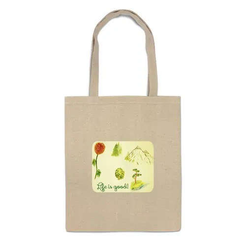 Заказать сумку в Москве. Сумка Горы, сосны и цветы от mrs-snit@yandex.ru - готовые дизайны и нанесение принтов.