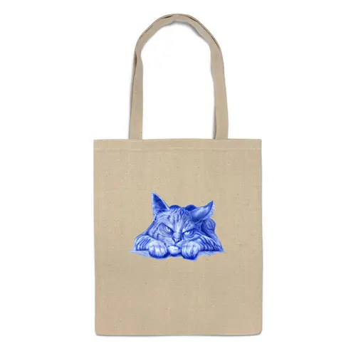 Заказать сумку в Москве. Сумка Задумчивый кот от ПРИНТЫ ПЕЧАТЬ  - готовые дизайны и нанесение принтов.