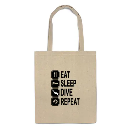 Заказать сумку в Москве. Сумка Eat sleep dive от enjoydiving - готовые дизайны и нанесение принтов.