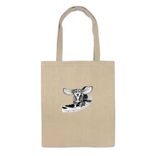 Заказать сумку в Москве. Сумка Собака Моцарта. Нарисовано вручную. от Don Bu - готовые дизайны и нанесение принтов.