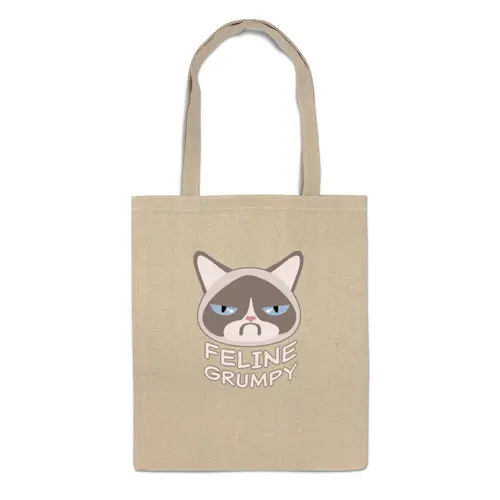 Заказать сумку в Москве. Сумка Грустный Кот (Grumpy Cat) от fanart - готовые дизайны и нанесение принтов.