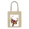 Заказать сумку в Москве. Сумка Олень с цветами в рогах от Анастасия Наумова - готовые дизайны и нанесение принтов.