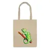 Заказать сумку в Москве. Сумка Зеленый хамелеон на ветке от tigerda  - готовые дизайны и нанесение принтов.