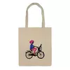 Заказать сумку в Москве. Сумка Девушка на велосипеде от katrinon-line@yandex.ru - готовые дизайны и нанесение принтов.