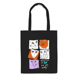 Заказать сумку в Москве. Сумка Странные кошки от ELENA ZHARINOVA - готовые дизайны и нанесение принтов.