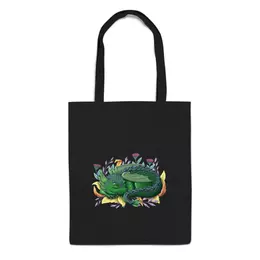 Заказать сумку в Москве. Сумка Зеленый дракон в листьях от tigerda  - готовые дизайны и нанесение принтов.